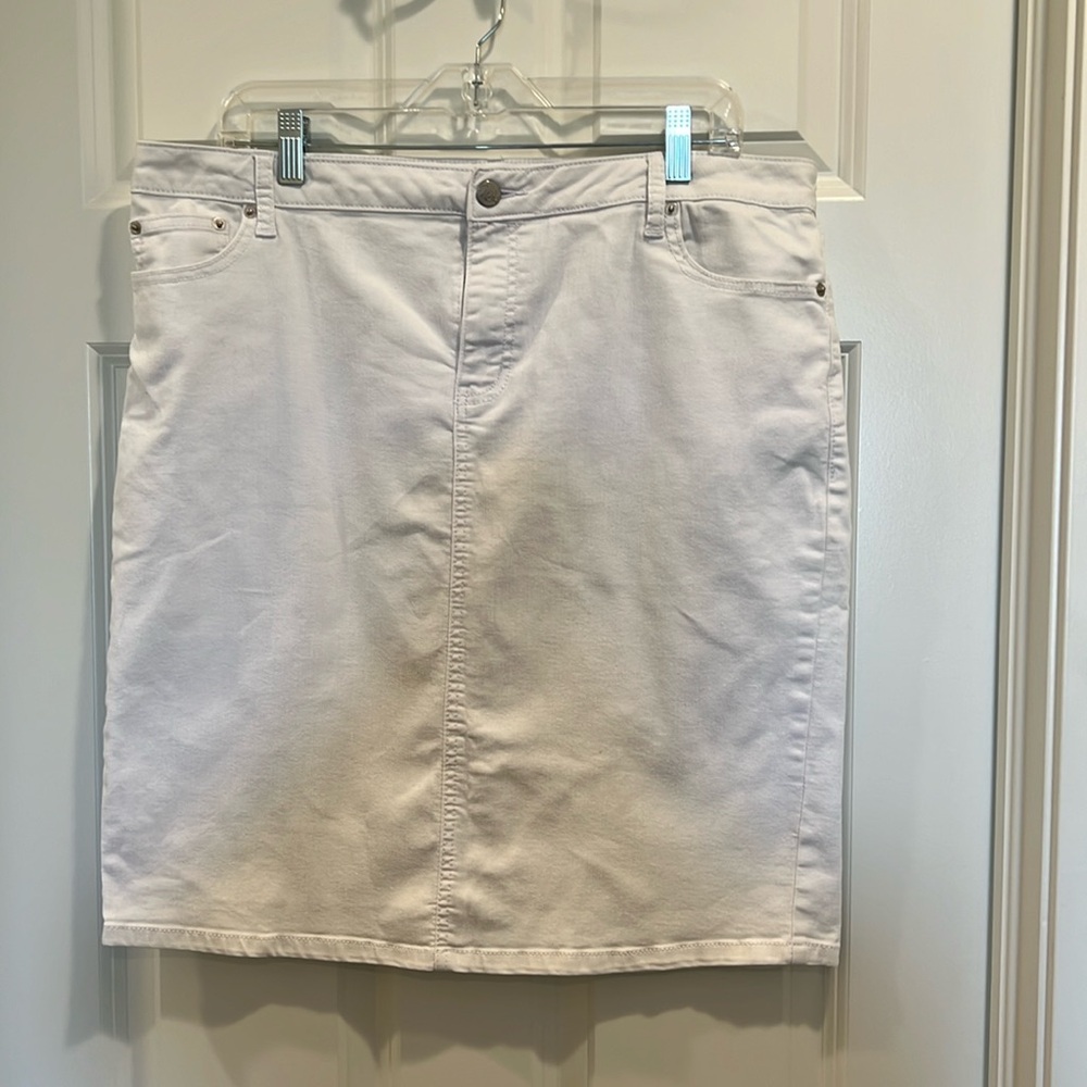 White denim skirt. Westport.1962 size 14